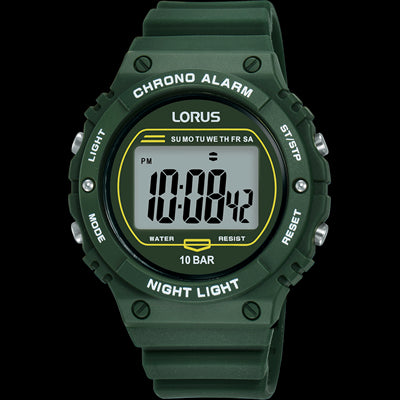 Lorus Mens Digital Green Sports Watch