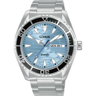 Lorus Mens Stainless Steel Watch With Light Blue Dial