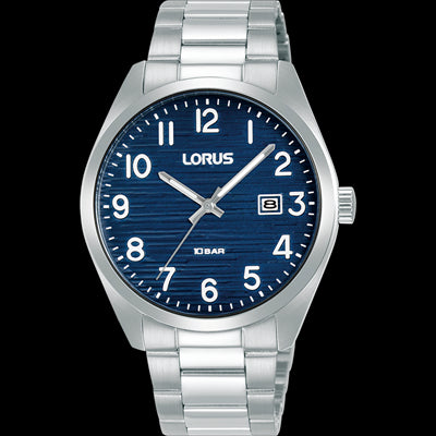 Mens Lorus Stainless Steel Dress Watch Blue Dial