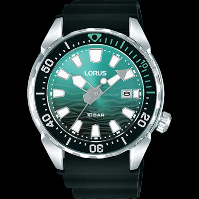 Mens Lorus Sports Watch Green Gradiant Dial