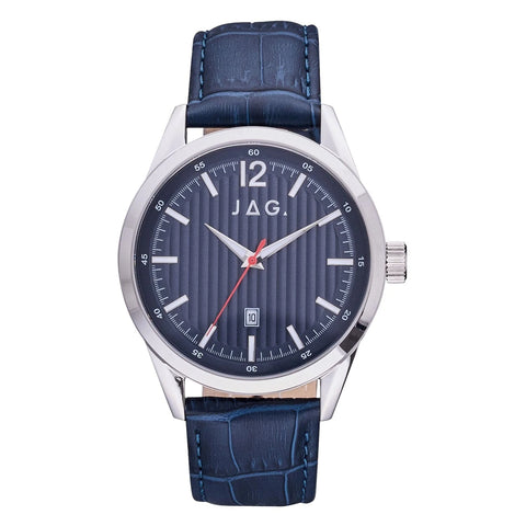 JAG "Colo" Blue Dial Watch With Blue Leather Strap