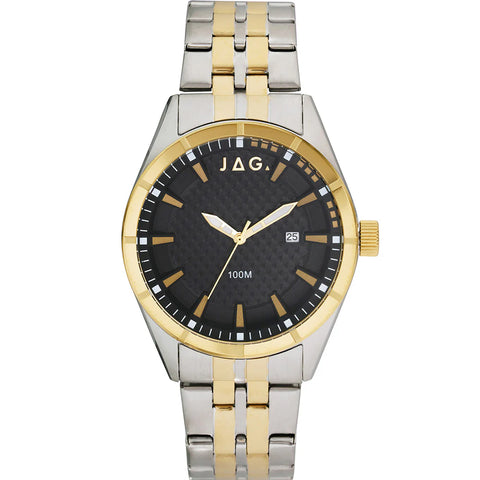 JAG Mens "Forster" Black Dial 2 Tone Watch