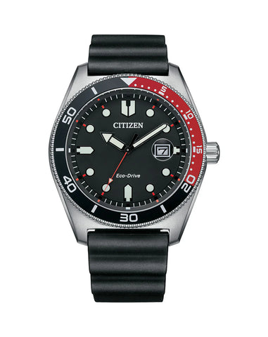 Citizen Gents Sports Stainless Steel Watch With Rubber Band