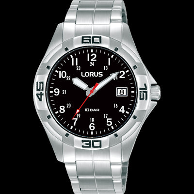 Lorus Mens Stainless Steel Work Watch With Bracelet Band