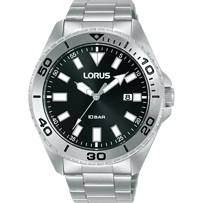Lorus Mens Stainless Steel Work Watch With Bracelet Band