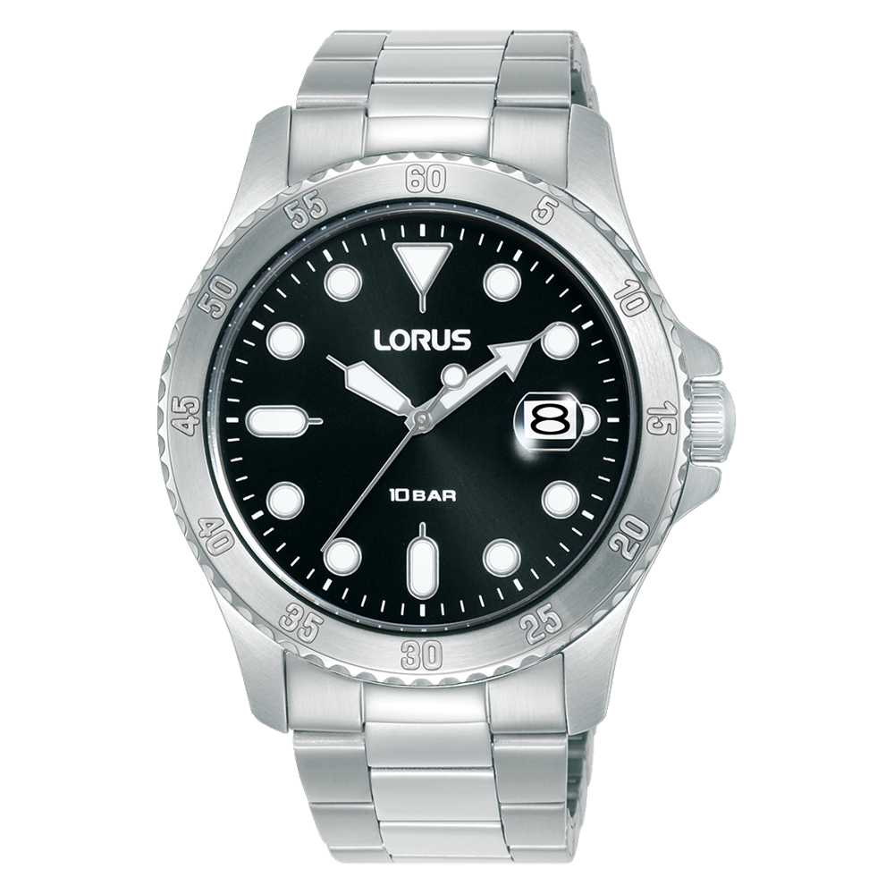Lorus Mens Sports Analogue Watch With Black Dial