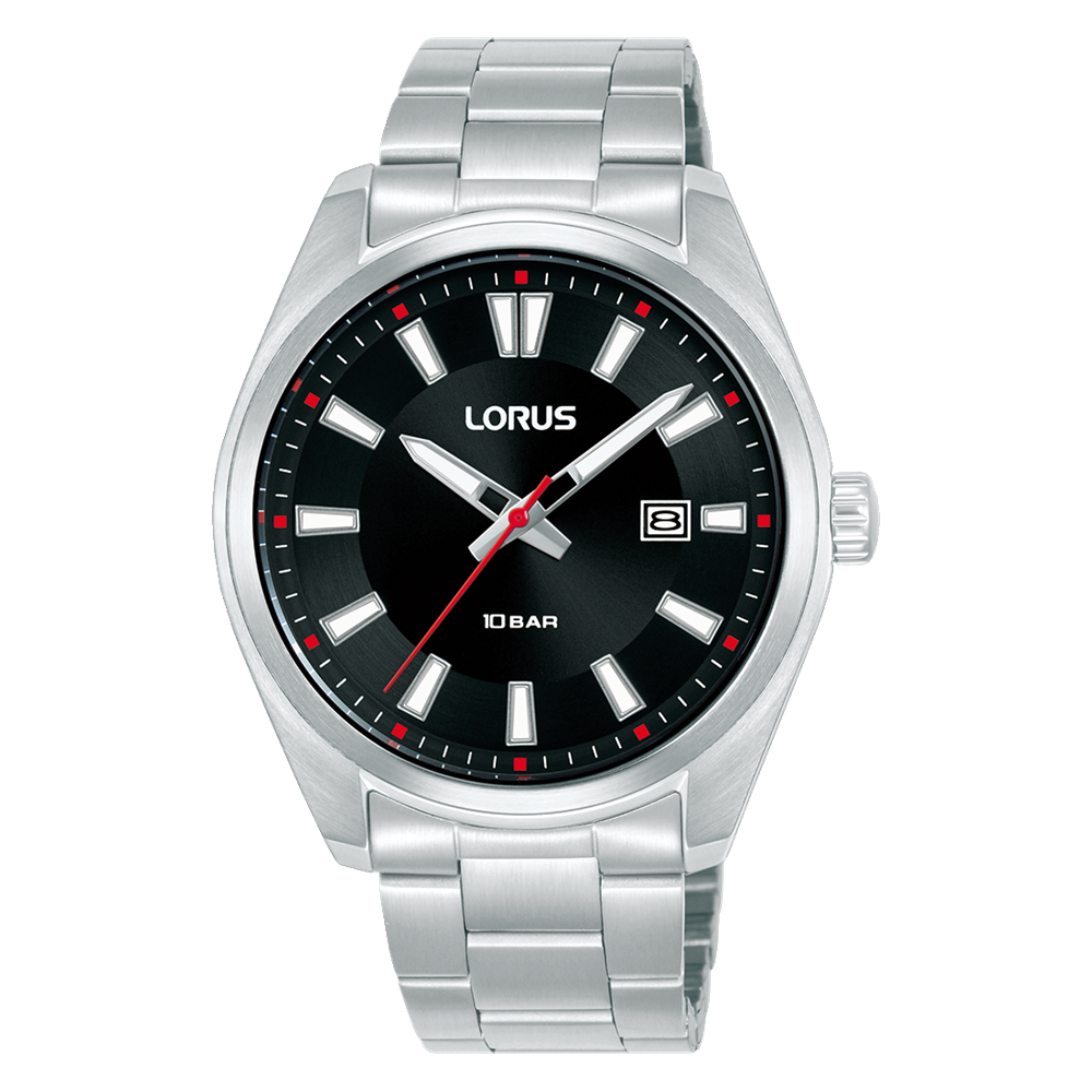 Lorus Mens Sports Watch With Black Dial