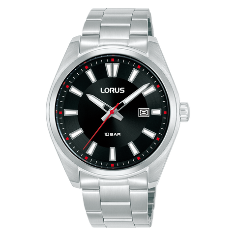 Lorus Mens Sports Watch With Black Dial