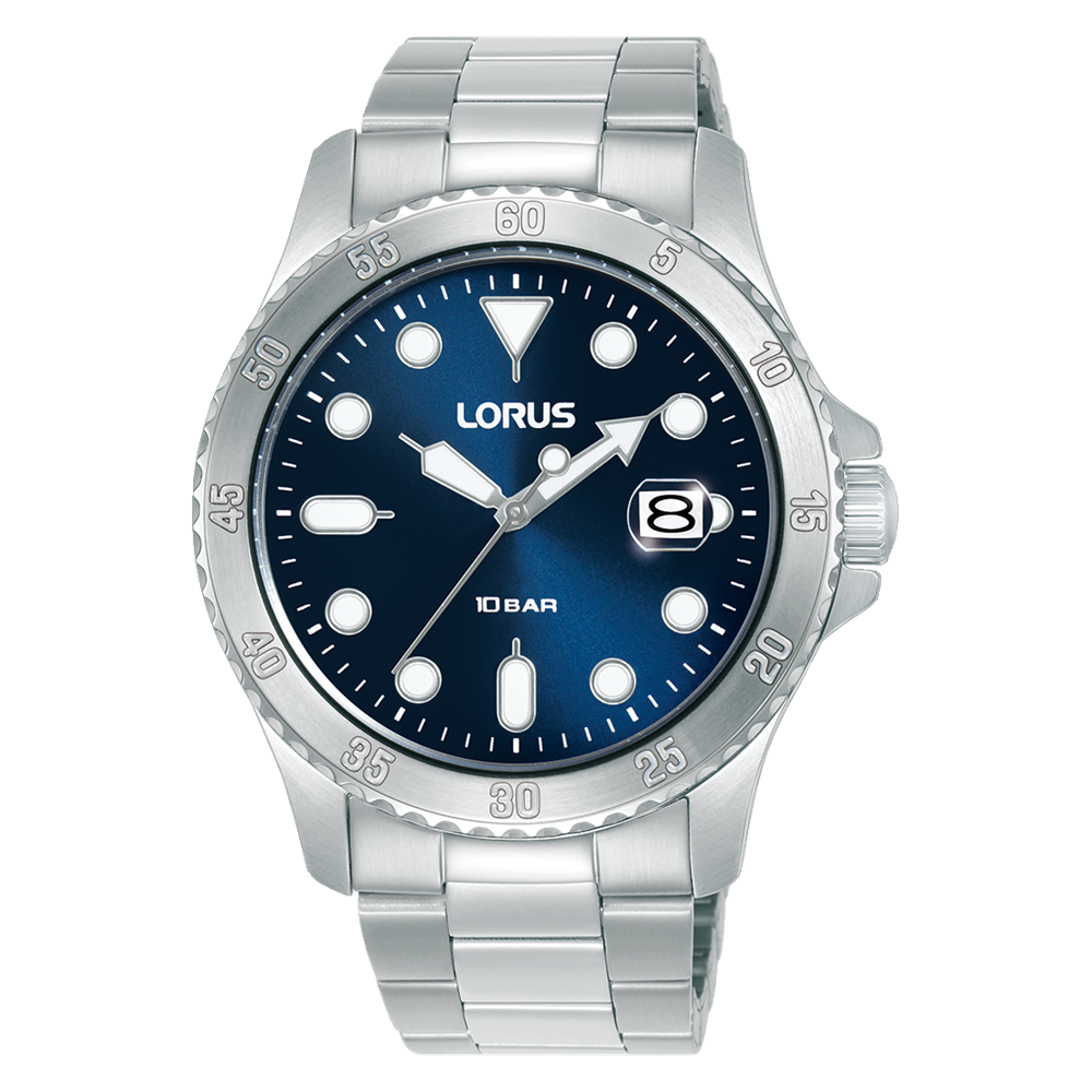 Lorus Mens Sports Analogue Watch With Blue Dial