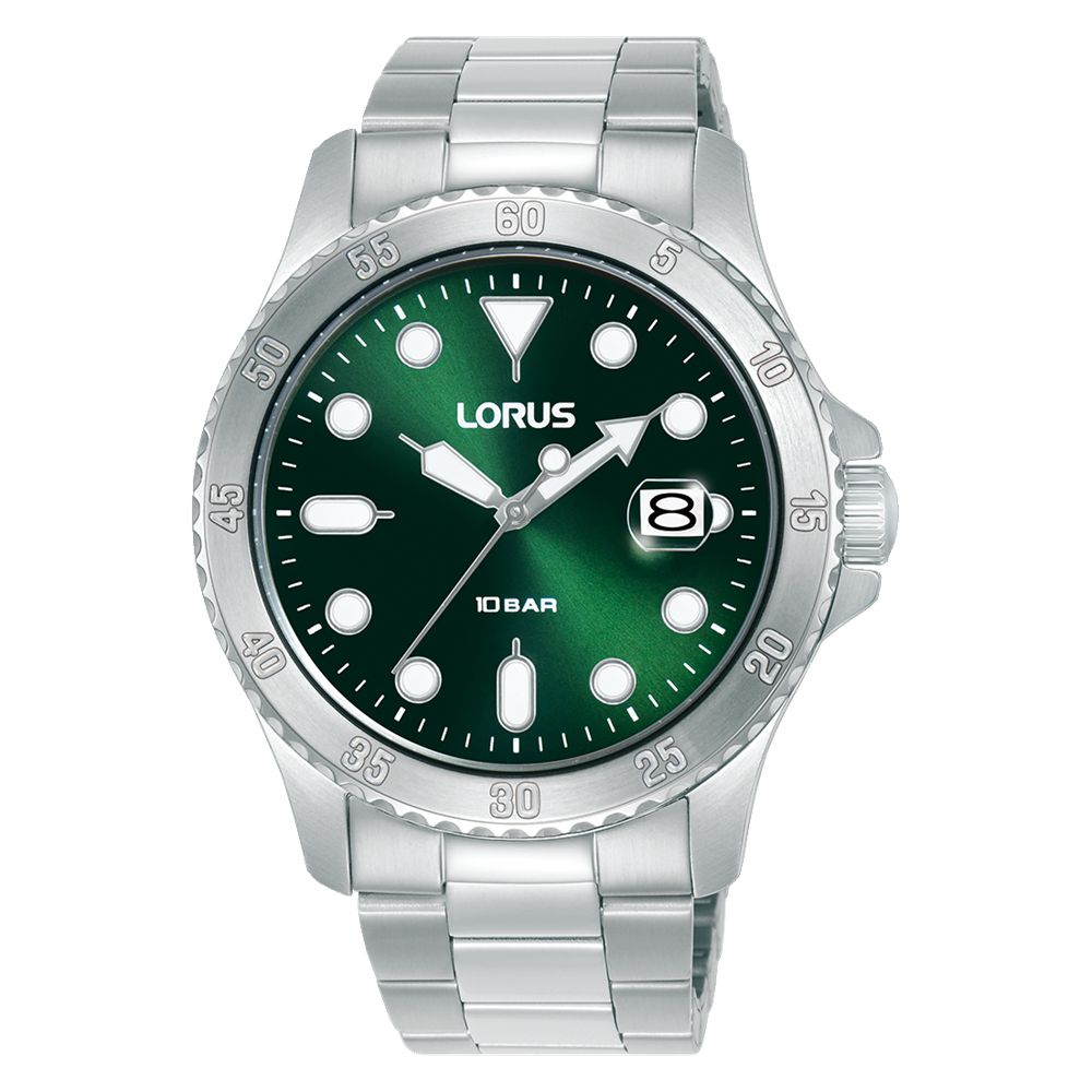 Lorus Mens Sports Analogue Watch With Green Dial