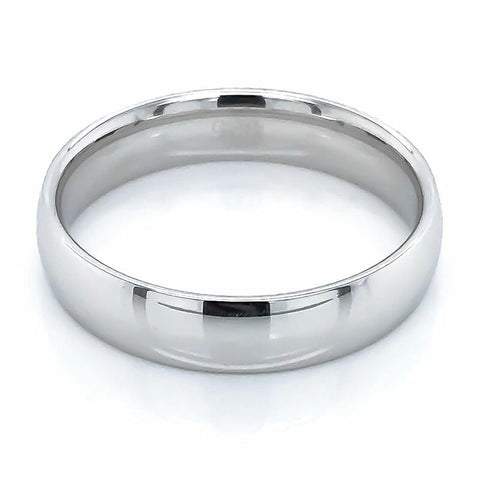 Sterling Silver Rhodium Plated Mens Wedding Ring
