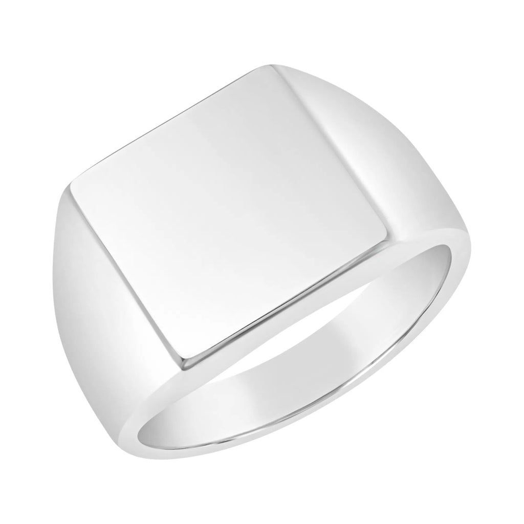 Sterling Silver Square Signet Gents Ring