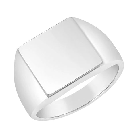 Sterling Silver Square Signet Gents Ring