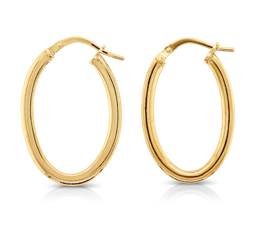 9ct Silver Filled Oval Hoops