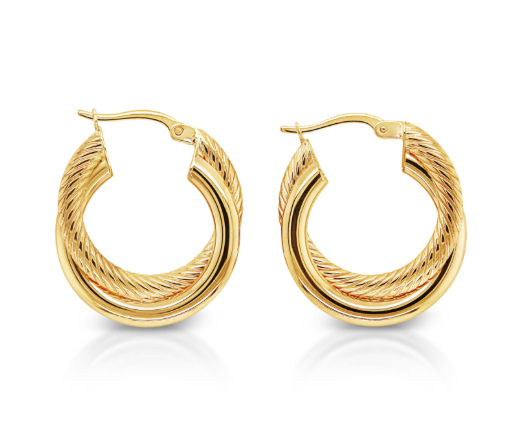 9ct Silver Filled Round Double Twist Hoops