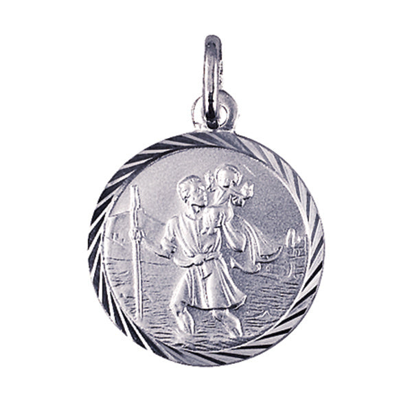 Sterling Silver Medium Round St Christopher