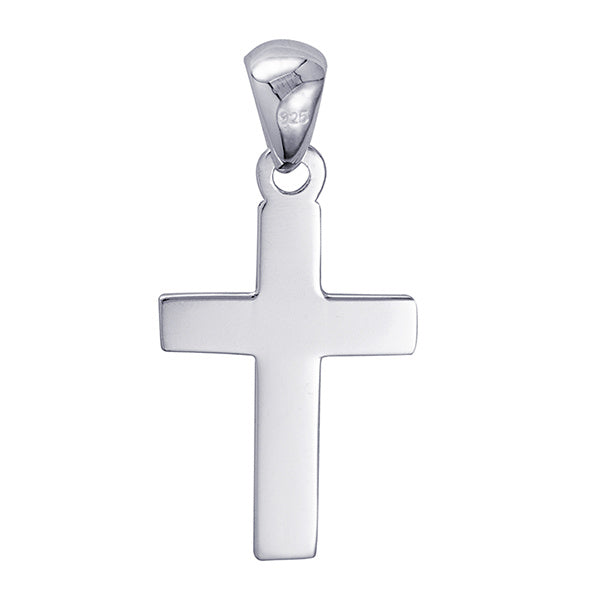 Sterling Silver Medium Plain Cross Pendant