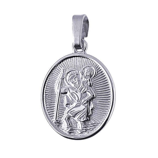 Sterling Silver Oval St Christopher Pendant