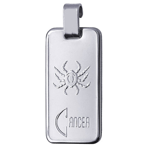 Sterling Silver Rectangle Zodiac - Cancer