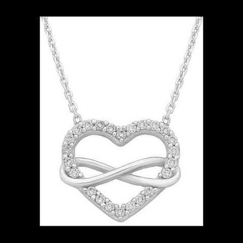 Sterling Silver Cubic Zirconia Infinity Heart Necklace