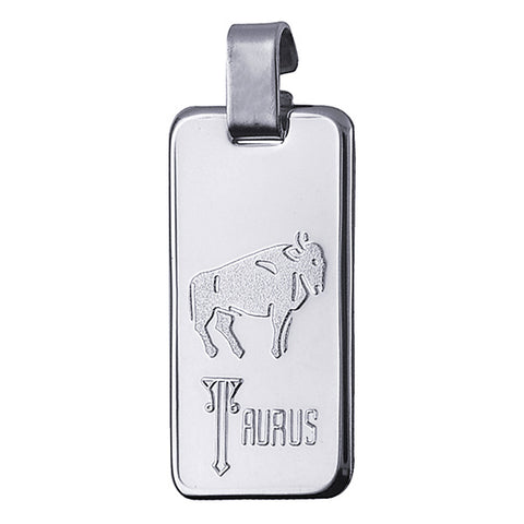 Sterling Silver Rectangle Zodiac - Taurus