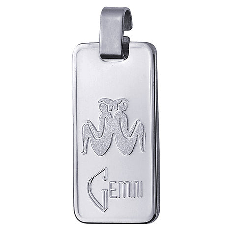 Sterling Silver Rectangle Zodiac - Gemini