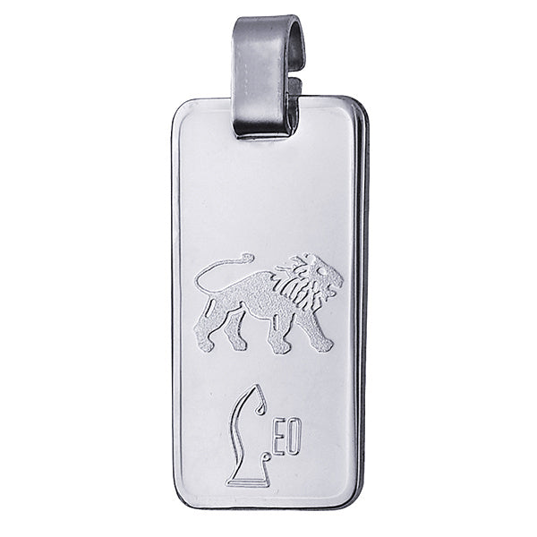 Sterling Silver Rectangle Zodiac - Leo