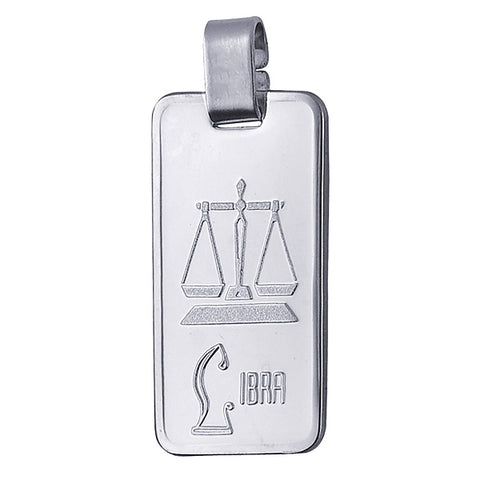 Sterling Silver Rectangle Zodiac - Libra