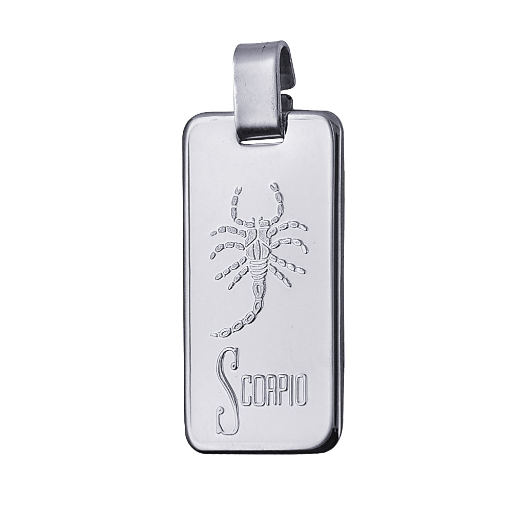 Sterling Silver Rectangle Zodiac - Scorpio