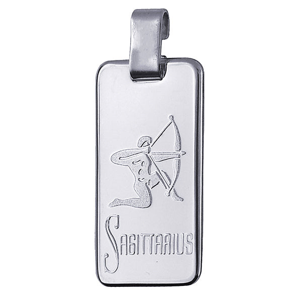 Sterling Silver Rectangle Zodiac - Sagittarius