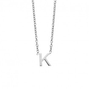 Sterling Silver K Initial Necklace