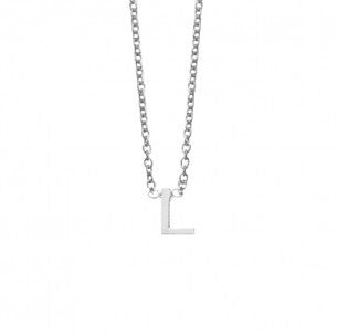 Sterling Silver L Initial Necklace