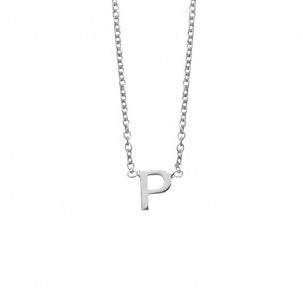 Sterling Silver P Initial Necklace
