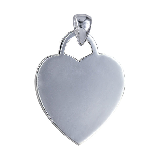 Sterling Silver Heart Engraving Disk On Plated Chain