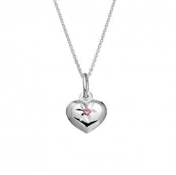 Sterling Silver Heart Cubic Zirconia Pendant