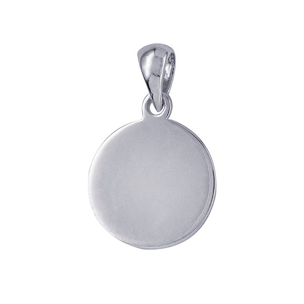 Sterling Silver Round Engravable Disc Pendant