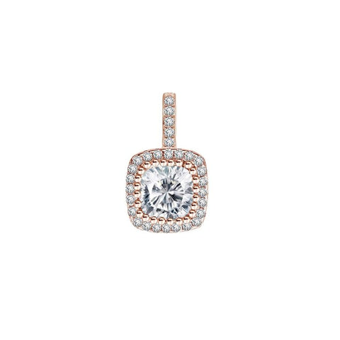 Sterling Silver Rose Gold Plated Cubic Zirconia Pendant
