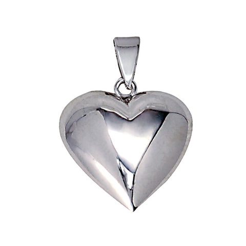 Sterling Silver Puff Heart Pendant