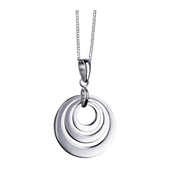 Sterling Silver Plain Triple Disc Pendant