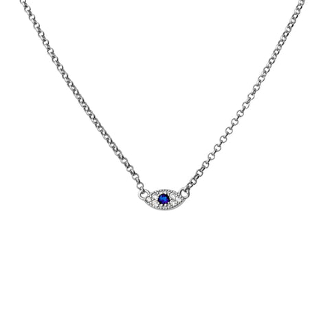 Sterling Silver Evil Eye Necklace