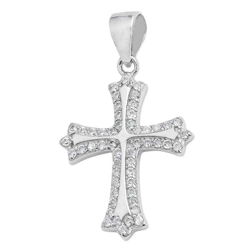 Sterling Silver Cubic Zironia Cross Pendant
