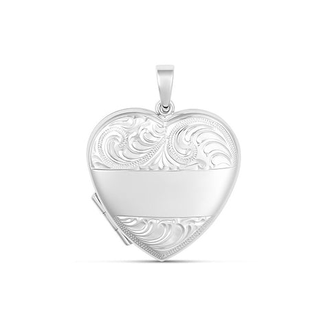 Sterling Silver Large Heart Locket With Engraving