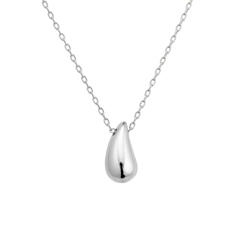 Sterling Silver Droplet Pendant Necklace 45Cm