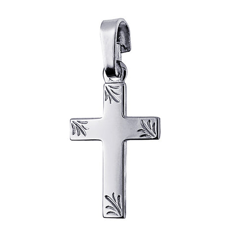 Sterling Silver Small Engraved Cross Pendant