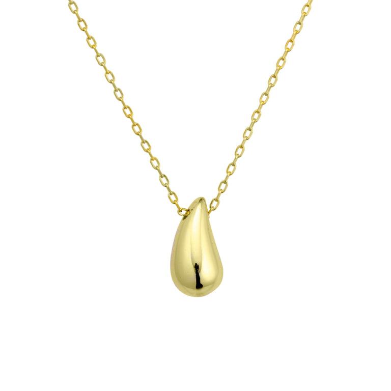 Sterling Silver Gold Plated Droplet Pendant Necklace