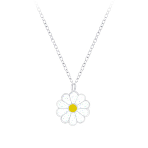 Sterling Silver Daisy Flower Necklace