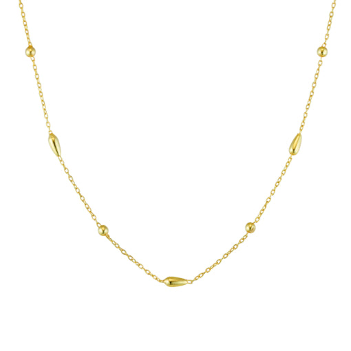 Sterling Silver Gold Plated Teardrop Fine Chain Necklace