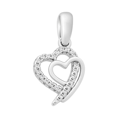 Sterling Silver Cubic Zirconia Heart Pendant