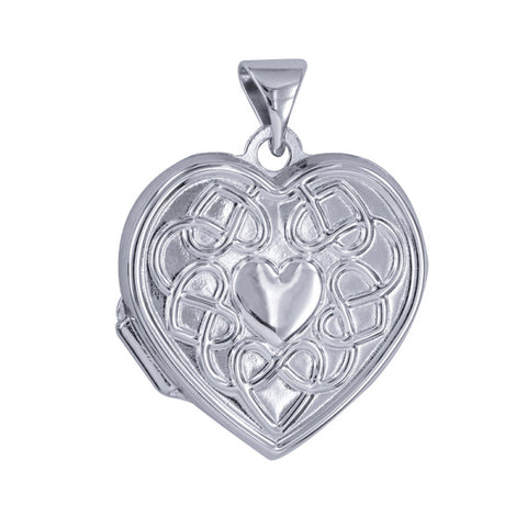 Sterling Silver Celtic Designed Heart Locket