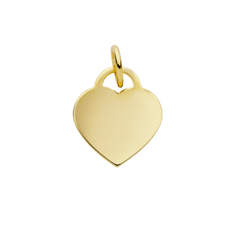Sterling Silver Gold Plated Flat Heart Pendant On A Plated Chain